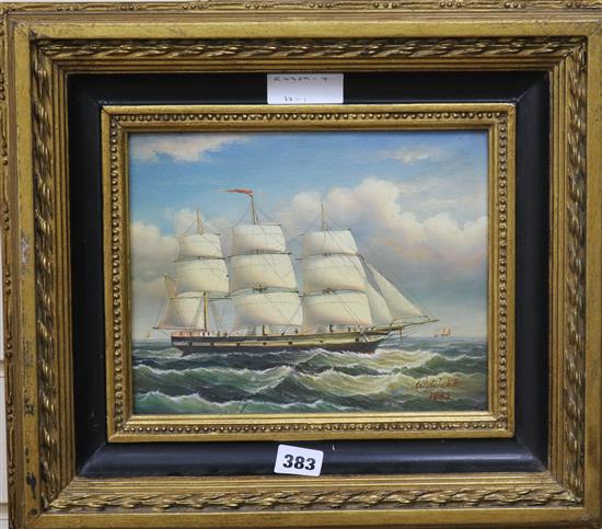 W. Webb Clipper ship 7.5 x 9.5in.